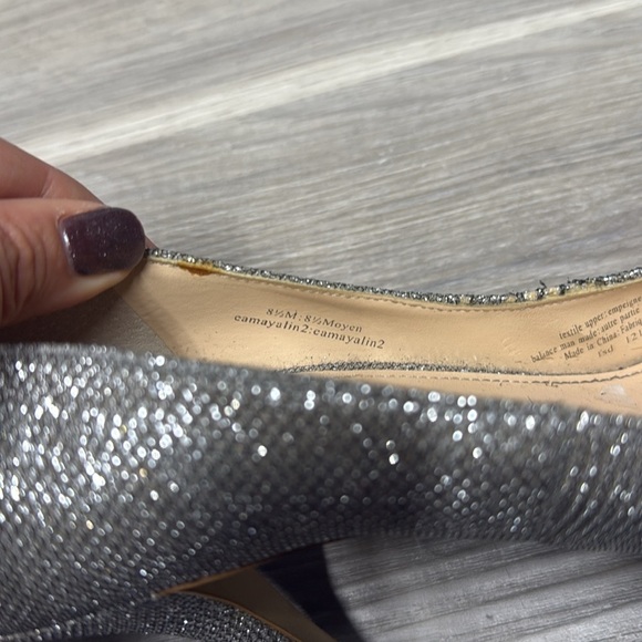 🏁 Enzo Angiolini Women's Silver Peep-Toe Heels size 8.5 - Picture 9 of 9